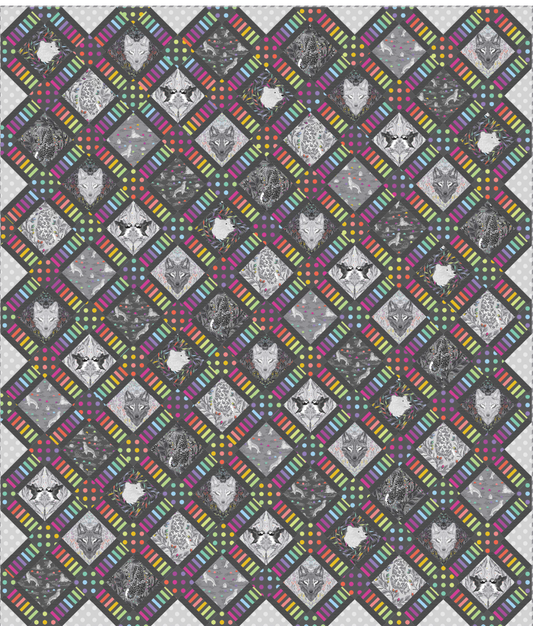 PREORDER ITEM - EXPECTED OCTOBER 2025: Tula Pink Grayworks Quilt Kit Crossroads Quilt Kit Designed by Stacey Day