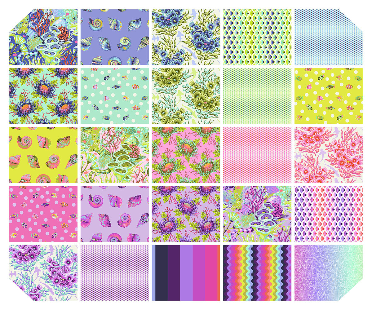 Preorder May 2026: Floral Reef Fat Quarter Bundle of 25 Fabrics FB4FQTP-Floral by Tula Pink