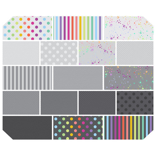 PREORDER ITEM - EXPECTED OCTOBER 2025: Tula Pink Graywork True Colors 2.5" Strips Bundle of 40  FB4DRTP.GRAYWORK Bundle