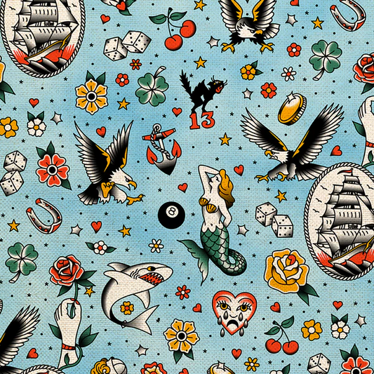 Timeless Tattoos Tattoo Toss Blue 36025890 Blue Canvas