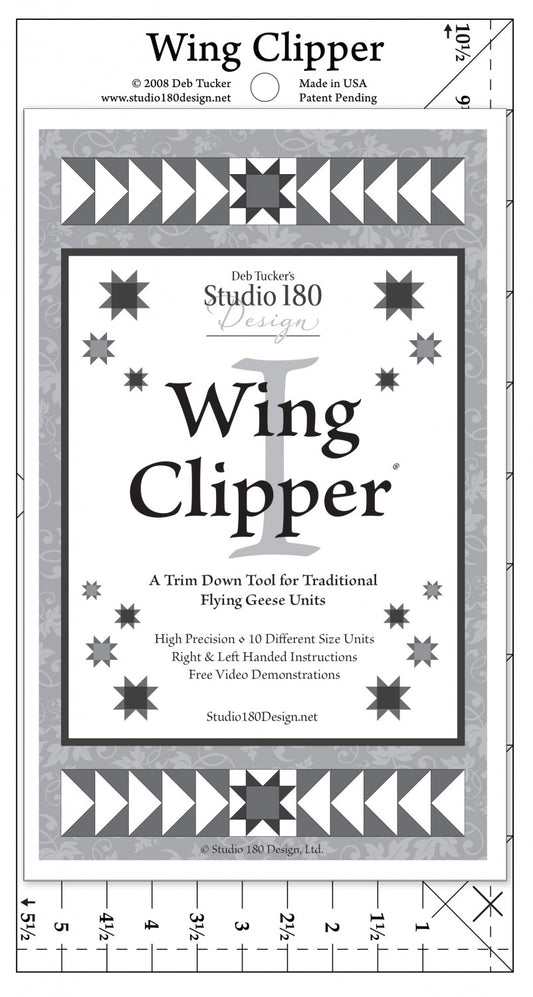 Deb Tucker's Studio 180 Wing Clipper I Clear Acrylic Ruler UDT07