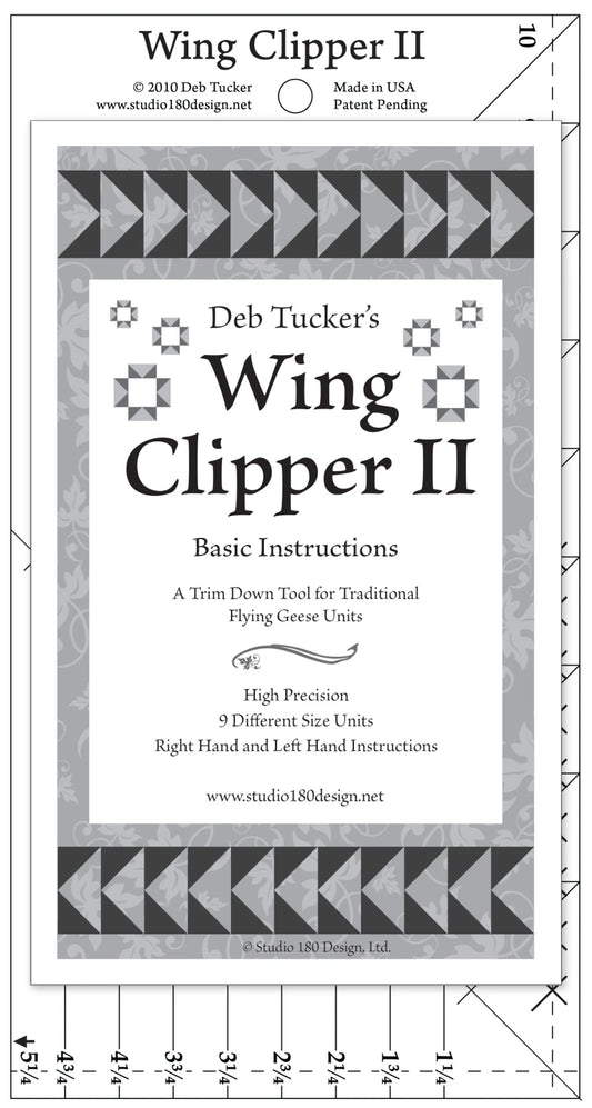 Deb Tucker's Studio 180  Wing Clipper II Clear Acrylic Ruler UDT08