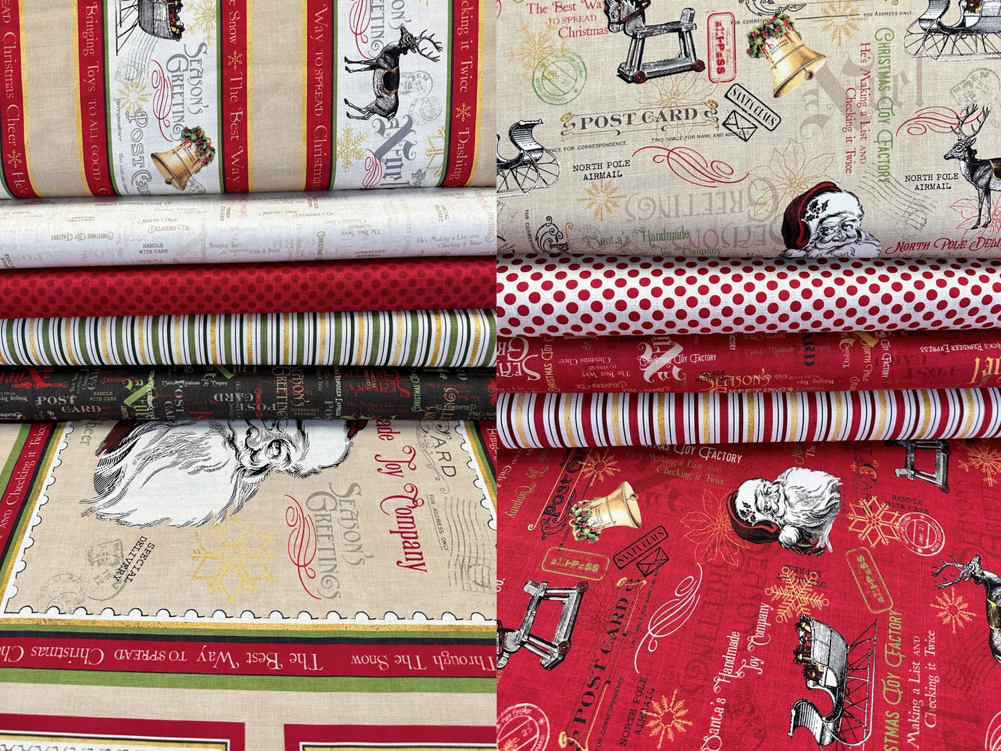 North Pole Express by Pela Studio All Over Santa Neutral NPEX4767-NE Cotton Woven Fabric