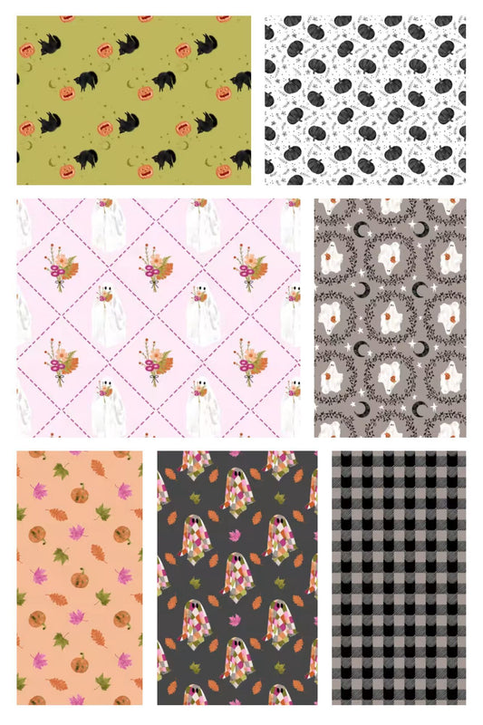 Preorder June 2026: Ghouls Night Out Half Yard Bundle of 8 Prints by Pammie Jane