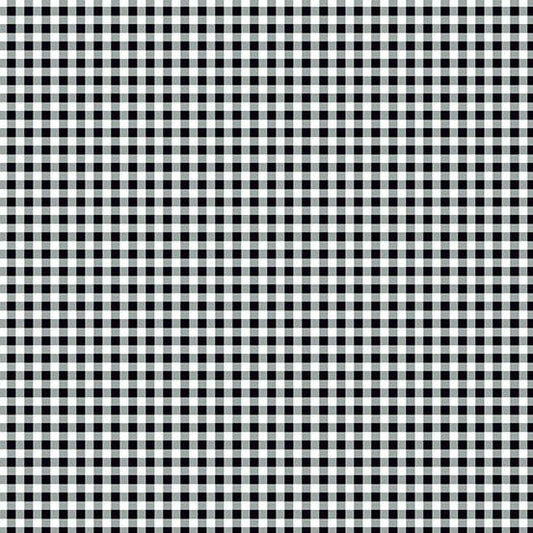 PREORDER ITEM-EXPECTED MARCH 2026: Ghostly Garden by K P Creates Bitty Gingham Black A-10199-K Cotton Woven Fabric