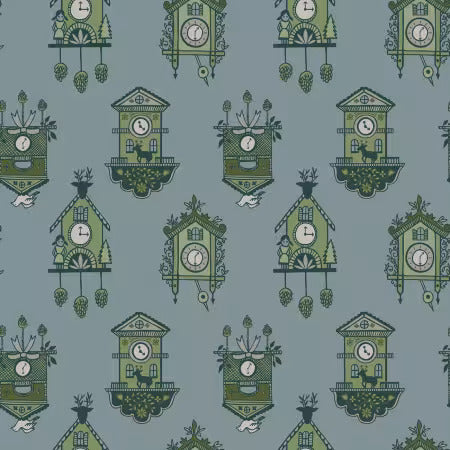 Preorder November 2026: Black Forest Cuckoo Blue 229256X by Jayme Murray Organic Cotton Woven