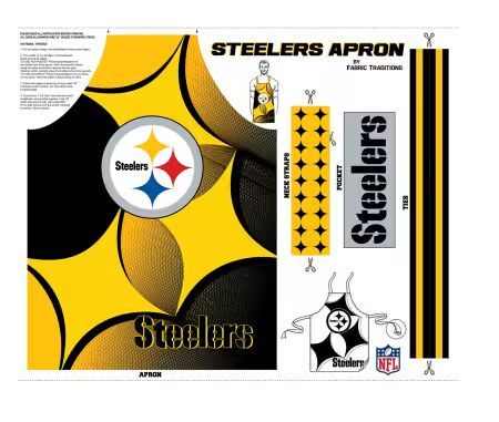 Preorder Dec 2026: NFL Pittsburgh Steelers Apron Panels 70673-D