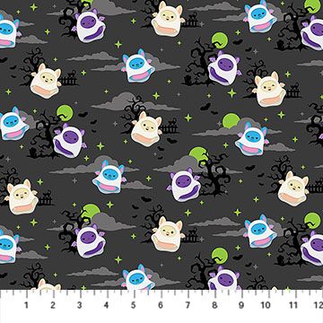 PREORDER ITEM-EXPECTED MAY 2026: Squishmallows Boo Squad Ghosts Dk Gray SQ1034-96Cotton Woven