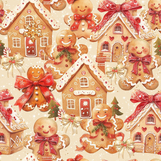 Preorder July 2026: Santa's Village Gingerbread House 5098-15 by KK Fabrics
