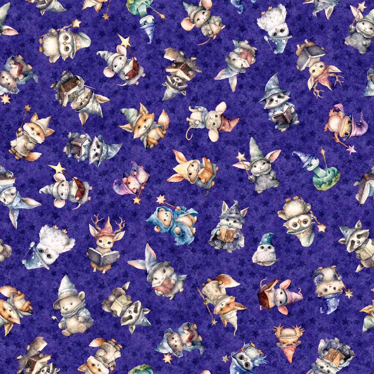 Lil' Wizards by Morris Creative Group Wizard Toss Purple    30551V Cotton Woven Fabric