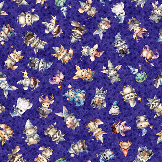 Lil' Wizards by Morris Creative Group Wizard Toss Purple 30551V Cotton Woven Fabric