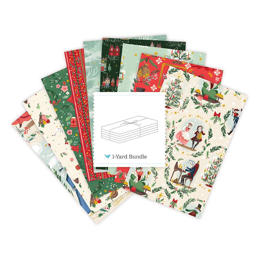 Preorder May 2027: Carol 1-Yd Bundle of 8 Prints + 1 Panel Ivory 1YD-190501-9 by Jill Howarth
