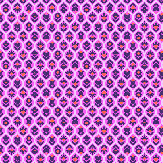 Preorder October 2026: Legendary Lawn Tula Pink Beg Your Garden CLTP002.Sugarplum Fabric