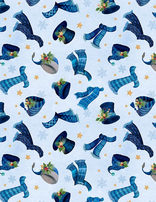Preorder June 2026: Let It Snow-Man Hats & Scarves Light Blue 27756-407 by Danielle Leone