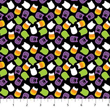 PREORDER ITEM-EXPECTED MAY 2026: Squishmallows Boo Squad Candy Toss Black Multi SQ1037-99 Cotton Woven