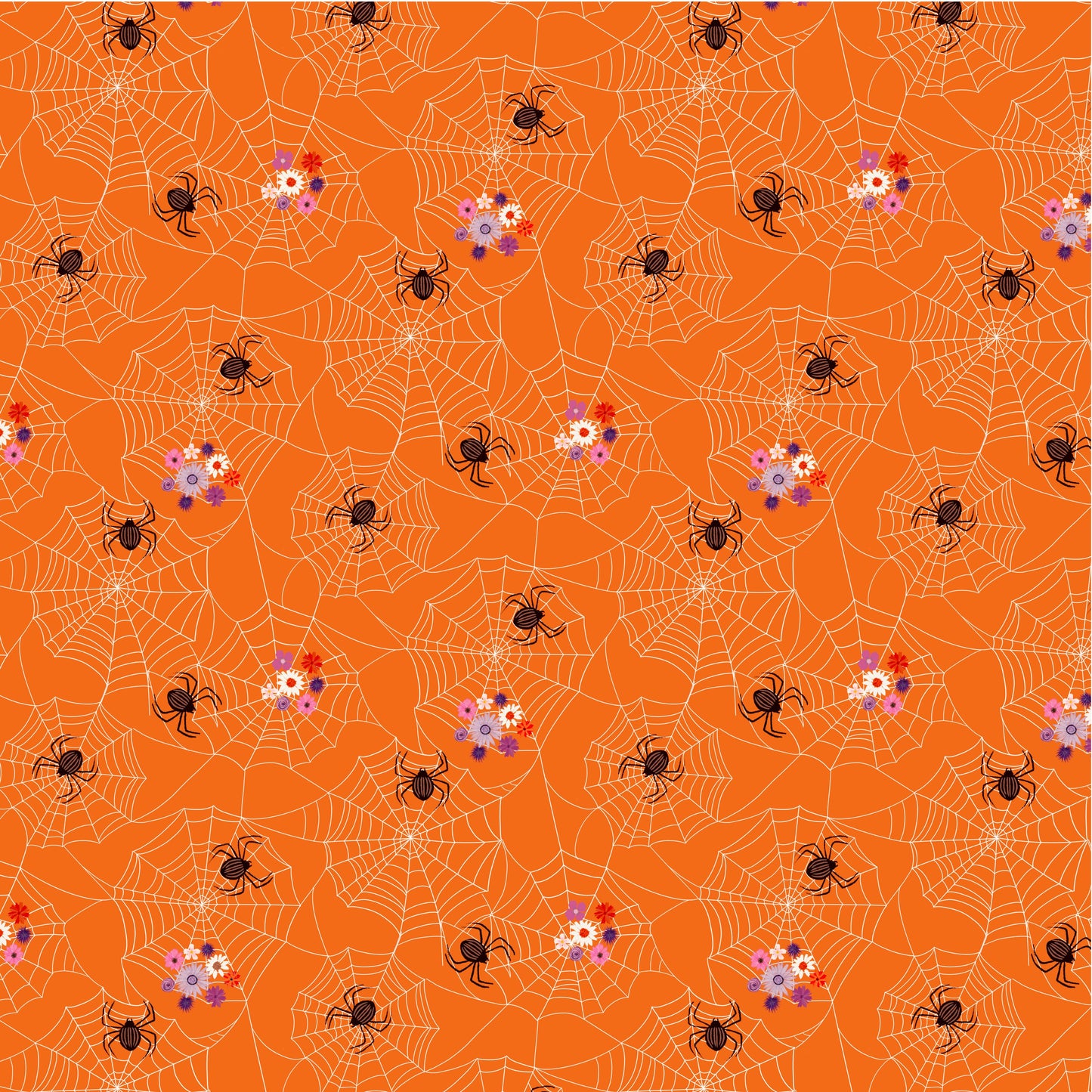 Preorder April 2027: Spooky Estate Cobwebs Orange 55865-3 by Katherine Quinn