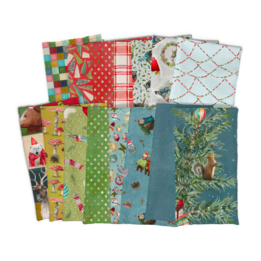 PREORDER ITEM-EXPECTED JUNE 2026: Holly Woods by Cathy Walters Full Yard Bundle of 13 Prints Plus 2 Panels Cotton Woven Fabric