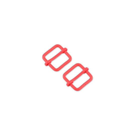 Preorder November 2026: Tula Pink Sallie Tomato: Two Neon Coral 3/4" Slider Buckles STS124NC