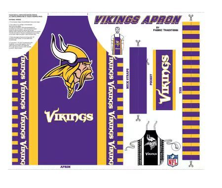 Preorder Dec 2026: NFL Minnesota Vikings Apron Panels 70694-D
