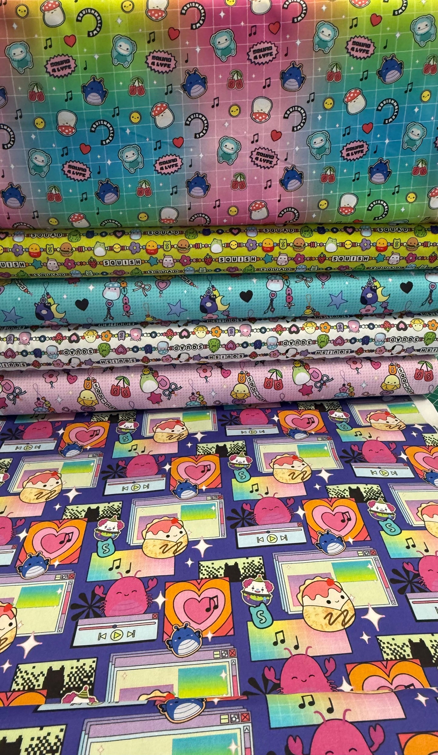 Squishmallows Joyful Half Yard Bundle of 6 Prints Cotton Woven