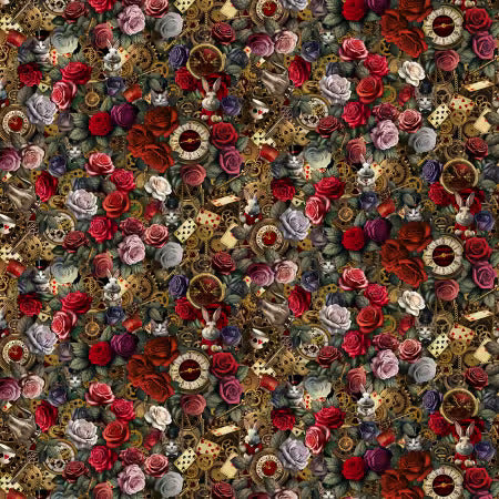 Preorder April 2026: Down the Rabbit Hole Wonderland Multi CD4227 by TT Fabrics Collection