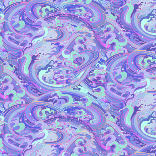 PREORDER ITEM-EXPECTED APRIL 2026: Divine Oceania by Aimee Stewart Rolling Wave DDC12608-Crocus Cotton Woven Fabric