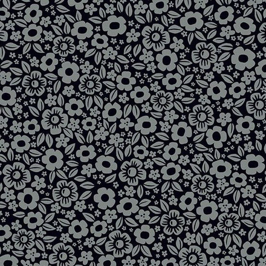 PREORDER ITEM-EXPECTED MARCH 2026: Ghostly Garden by K P Creates Floral Fright Black A-10197-K Cotton Woven Fabric