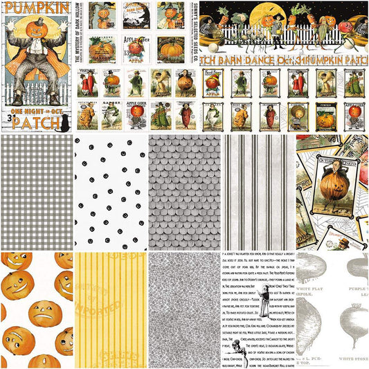PREORDER ITEM: Pumpkin Patch by J. Wecker Frisch Yard Bundle White  (12 yards & 3 panels)  1YD-14570W-15 Bundle