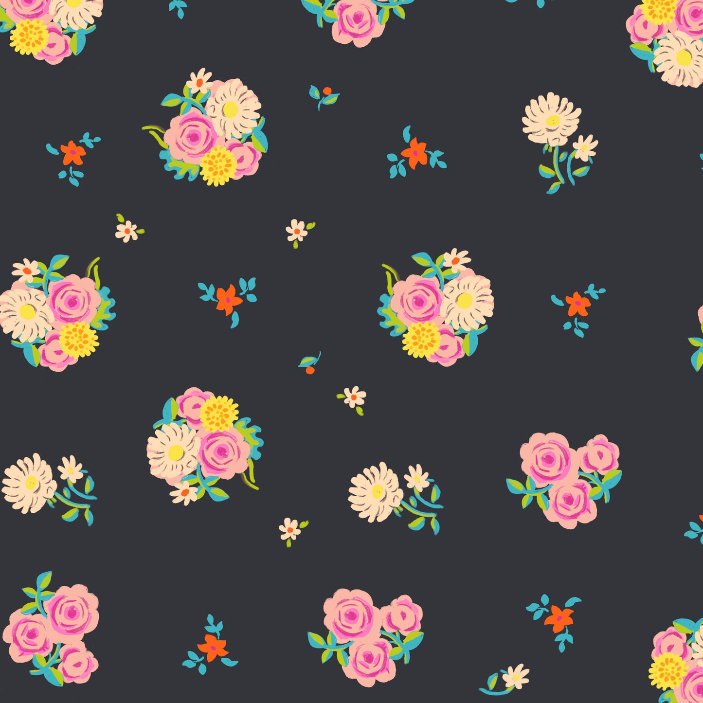 Preorder April 2027: Boat Race Denyse Floral Soot 55606D-8 by Heather Ross