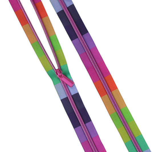 Preorder May 2026: Tula Pink Floral Reef Sallie Tomato: 3 yds of #5 Zippers Smooth Sailing ZBY5C139