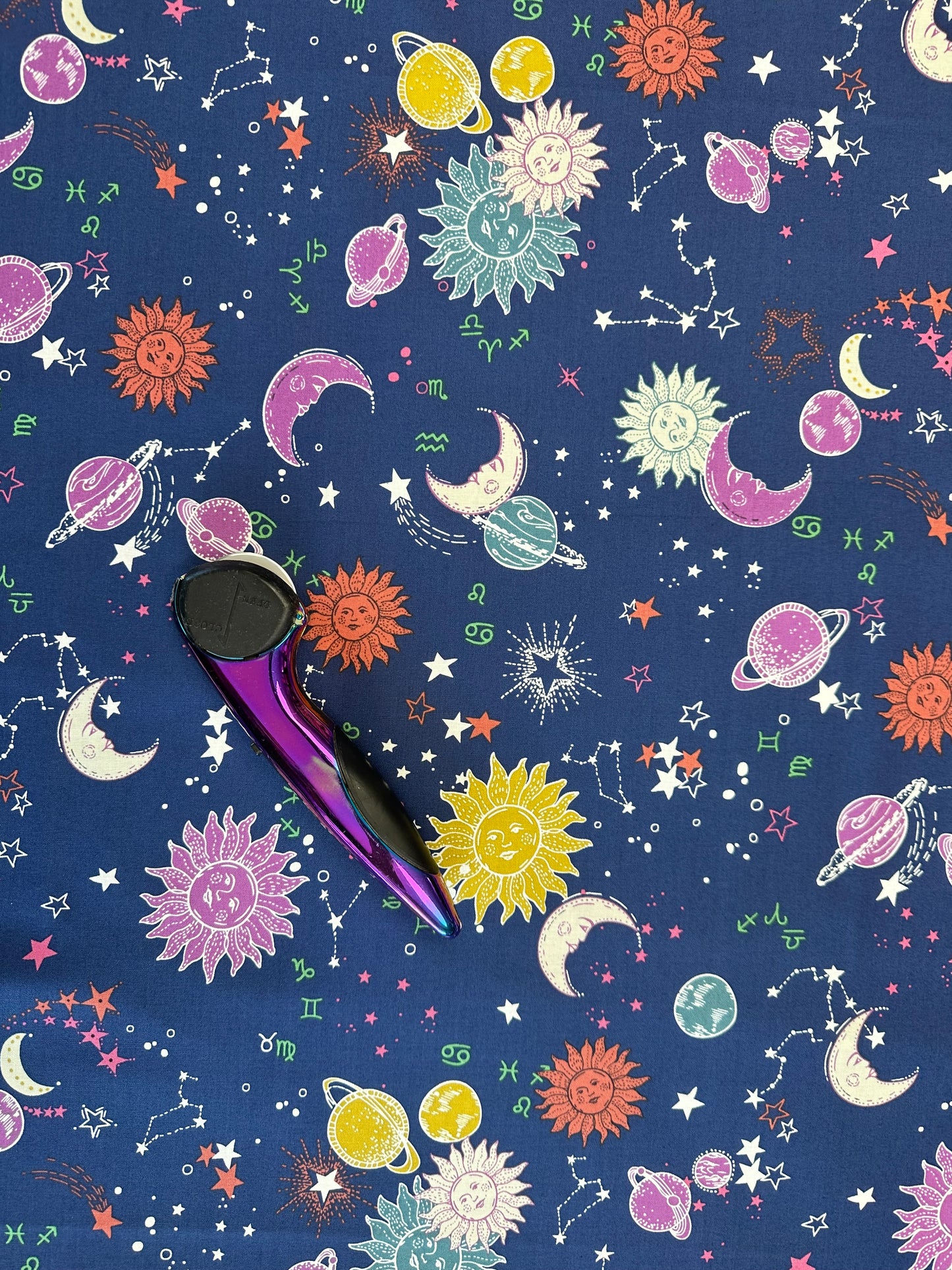 Nicole's Prints Zodiac Sky Dark Blue 9036A Cotton Woven Fabric