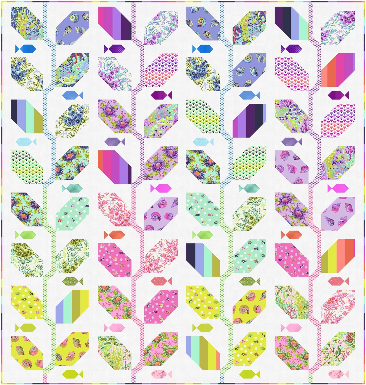 Preorder May 2026: Floral Reef Marine Meadow Quilt KIT2QTTP.MARINE by Tula Pink