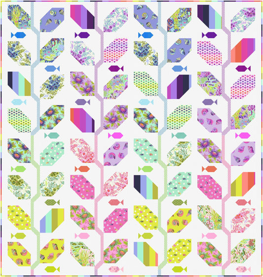 Preorder May 2026: Floral Reef Marine Meadow Quilt KIT2QTTP.MARINE by Tula Pink