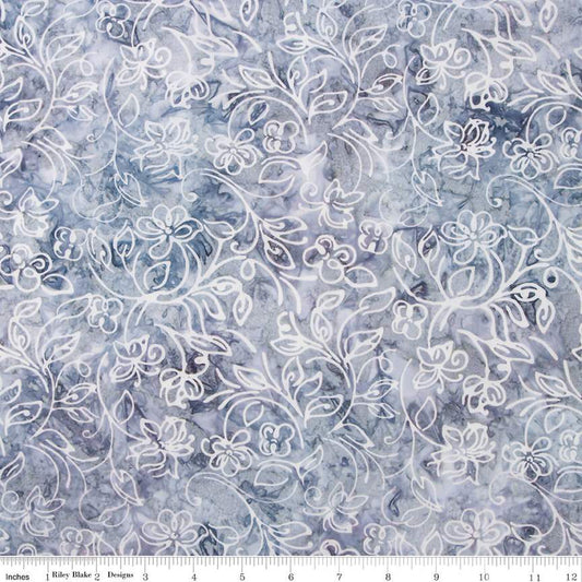 Expressions Batiks Achromatic Dance Fog Gray Cotton Batik BT23042-150