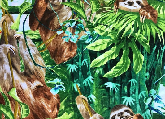 Sloth Love designed by Michael Searle MICHAEL-C6489 Cotton Woven Fabric