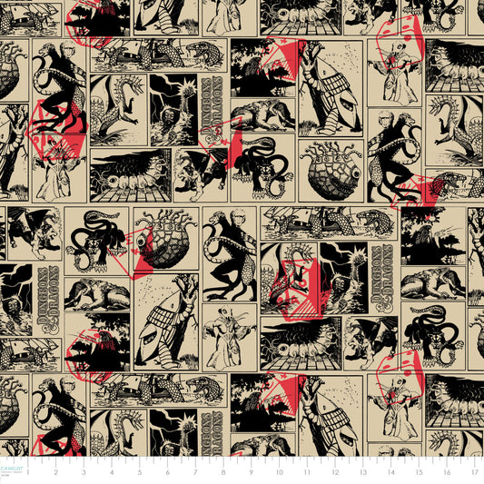 PREORDER ITEM - EXPECTED NOVEMBER 2025: Licensed Dungeons & Dragons III Adventures in Dungeons Cream    95170139-01 Cotton Woven Fabric