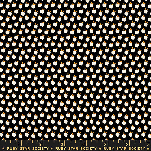 PREORDER ITEM - EXPECTED OCTOBER 2025: Catnap by Alexia Marcelle Abegg of Ruby Star Society Apples Black    RS4134.17 Cotton Woven Fabric