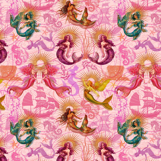 PREORDER ITEM-EXPECTED APRIL 2026: Divine Oceania by Aimee Stewart Oceania Mermaid DDC12607-PINK Cotton Woven Fabric