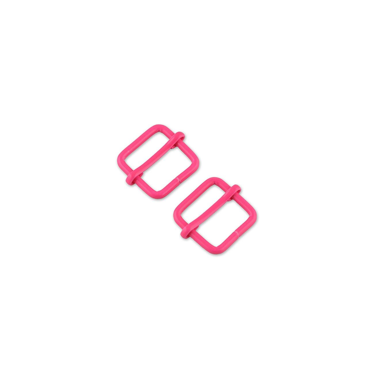 Preorder November 2026: Tula Pink Sallie Tomato: Two Neon Pink 3/4" Slider Buckles STS124NP