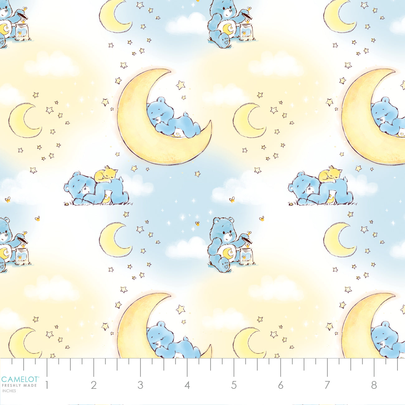 PREORDER ITEM - EXPECTED DECEMBER 2024: Care Bears Make a Wish Baby Bedtime Bear Light Blue    44011103-01 Cotton Woven Fabric