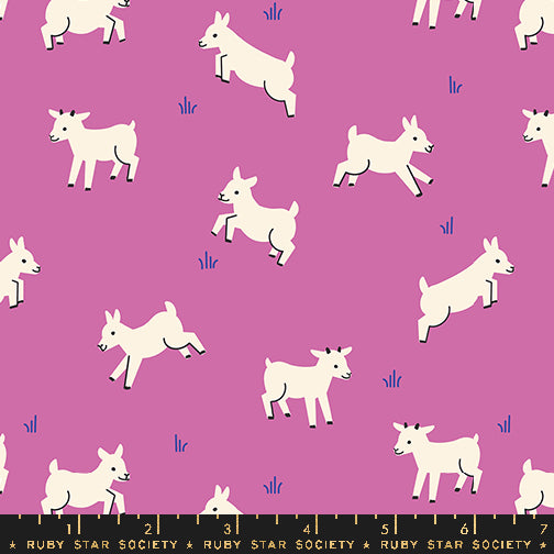 PREORDER ITEM - EXPECTED FEBRUARY 2025: Animal Animal by Ruby Star Society Baby Goats Heliotrope    RS5166.12 Cotton Woven Fabric