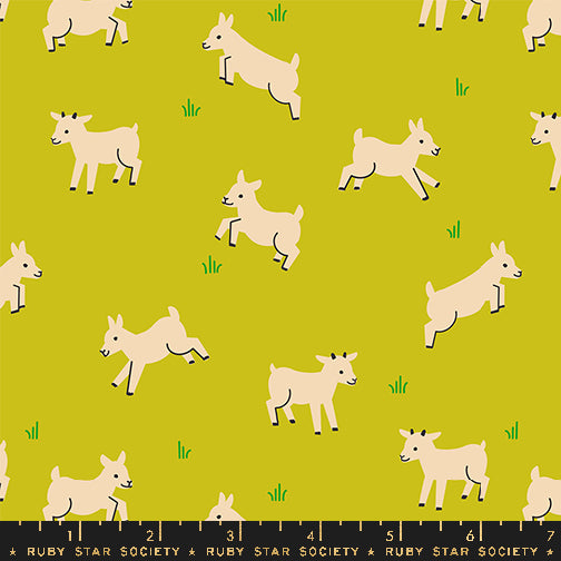 PREORDER ITEM - EXPECTED FEBRUARY 2025: Animal Animal by Ruby Star Society Baby Goats Pistachio    RS5166.14 Cotton Woven Fabric