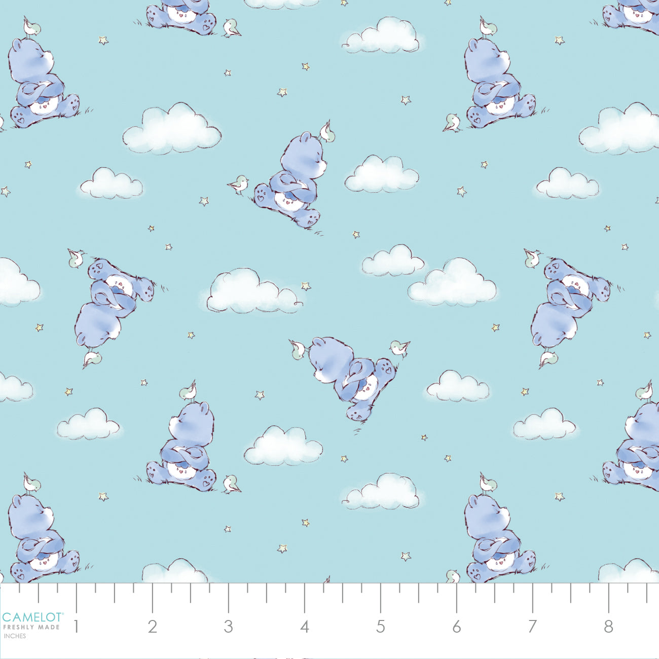 PREORDER ITEM - EXPECTED DECEMBER 2024: Care Bears Make a Wish Baby Grumpy Bear Aqua    44011104-01 Cotton Woven Fabric