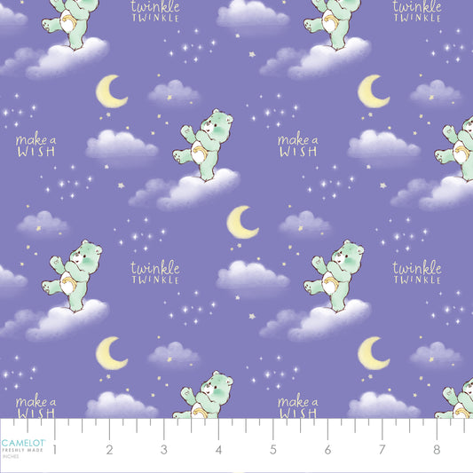 PREORDER ITEM - EXPECTED DECEMBER 2024: Care Bears Make a Wish Baby Wish Bear Purple    44011106-01 Cotton Woven Fabric