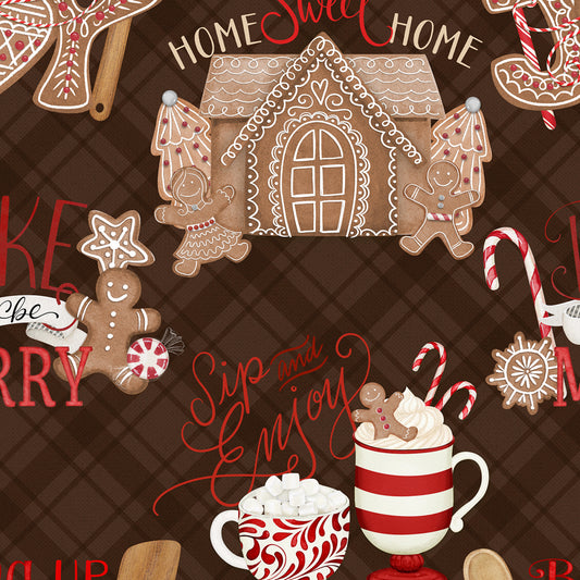PREORDER ITEM: Baking Up Joy by Danielle Leone Baking Joy All Over Chocolate    27705-221 Cotton Woven Fabric