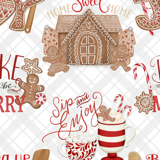 PREORDER ITEM: Baking Up Joy by Danielle Leone Baking Joy All Over White    27705-121 Cotton Woven Fabric