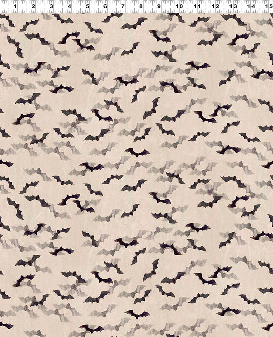 PREORDER ITEM - EXPECTED JUNE 2025: Faboolous Digital by Sue Zipkin Bats Light Khaki    Y4483.11 Cotton Woven Fabric