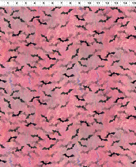 PREORDER ITEM - EXPECTED JUNE 2025: Faboolous Digital by Sue Zipkin Bats Raspberry    Y4483.74 Cotton Woven Fabric