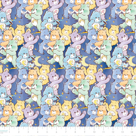 PREORDER ITEM - EXPECTED DECEMBER 2024: Care Bears Make a Wish Bedtime Cuddles Navy    44011101-01 Cotton Woven Fabric