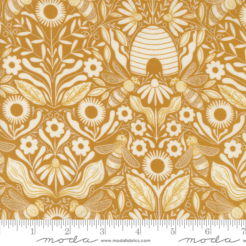 PREORDER ITEM - EXPECTED MARCH 2025: Bee Garden by Gingiber Beeswax    48414.14 Cotton Woven Fabric